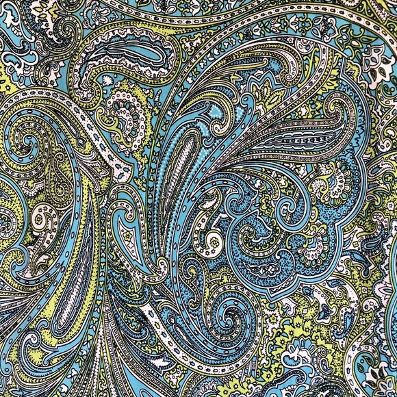 Michael Kors Women's Jersey Shift Dress Size 2X Stretch Paisley Blue Green - Picture 3 of 7